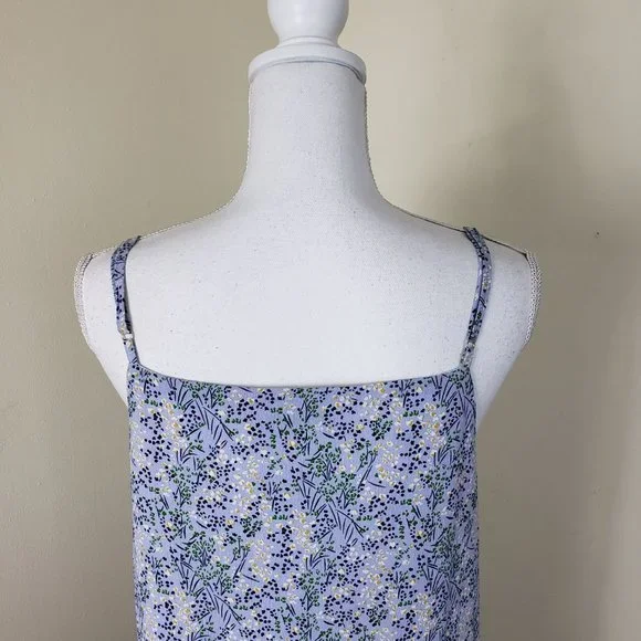 July Morning Floral Ruffle Midi Dress Violet Size Small - Picture 7 of 12